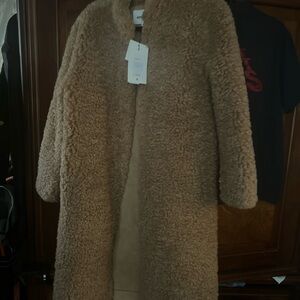 Apparis jude overcoat bouclette faux shearling cocoon coat